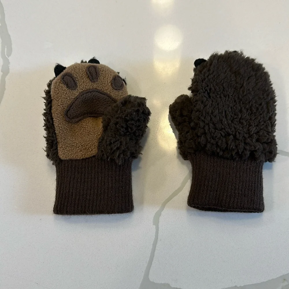 Gap baby bear paw mittens fleece lined size XS / S 12-24 months